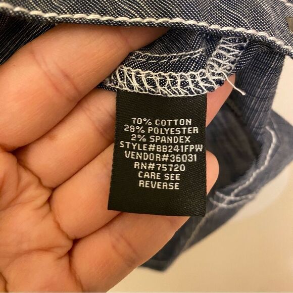 Buckle BKE black label standard fit shirt Short sleeve button up casual blue L - Picture 4 of 8